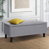 Fabric Storage Ottoman - Taupe or Light Grey