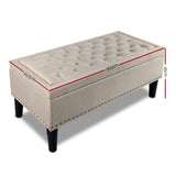 Fabric Storage Ottoman - Taupe or Light Grey