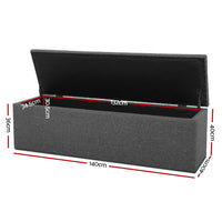 Extra-Long Storage Ottoman - Dark Grey / Light Grey