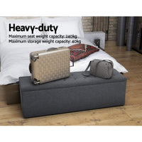 Extra-Long Storage Ottoman - Dark Grey / Light Grey