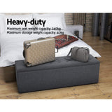 Extra-Long Storage Ottoman - Dark Grey / Light Grey