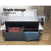 Extra-Long Storage Ottoman - Dark Grey / Light Grey