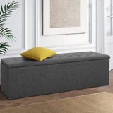 Extra-Long Storage Ottoman - Dark Grey / Light Grey