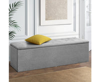 Extra-Long Storage Ottoman - Dark Grey / Light Grey