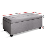 Large Fabric Storage Ottoman - Light Grey / Mid-Grey / Charcoal / Beige / Brown / Black