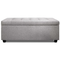 Large Fabric Storage Ottoman - Light Grey / Mid-Grey / Charcoal / Beige / Brown / Black