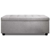 Large Fabric Storage Ottoman - Light Grey / Mid-Grey / Charcoal / Beige / Brown / Black