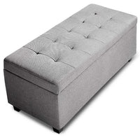 Large Fabric Storage Ottoman - Light Grey / Mid-Grey / Charcoal / Beige / Brown / Black