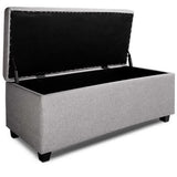 Large Fabric Storage Ottoman - Light Grey / Mid-Grey / Charcoal / Beige / Brown / Black