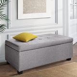 Large Fabric Storage Ottoman - Light Grey / Mid-Grey / Charcoal / Beige / Brown / Black