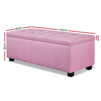 Premium Storage Ottoman - Pink / Blue