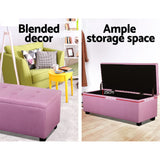 Premium Storage Ottoman - Pink / Blue