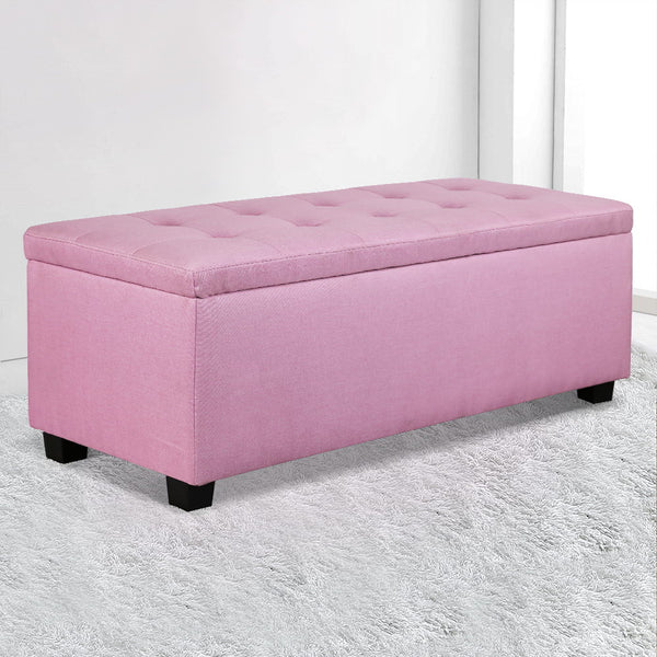 Premium Storage Ottoman - Pink / Blue