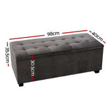 Storage Ottoman - Velvet Dark Grey