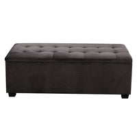 Storage Ottoman - Velvet Dark Grey