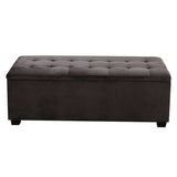 Storage Ottoman - Velvet Dark Grey