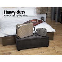 Storage Ottoman - Velvet Dark Grey