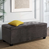 Storage Ottoman - Velvet Dark Grey