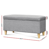 Kids Storage Ottoman - Light Grey