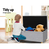 Kids Storage Ottoman - Light Grey