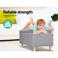 Kids Storage Ottoman - Light Grey