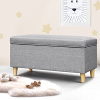 Kids Storage Ottoman - Light Grey