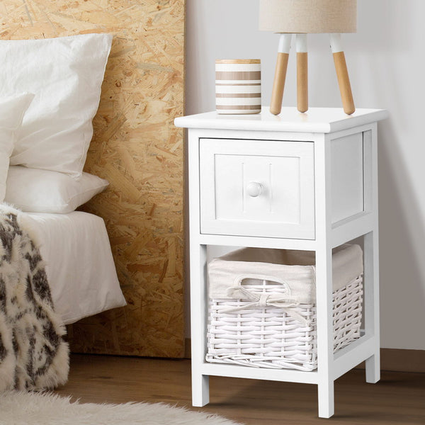 Bedside tables with deals baskets