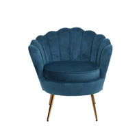 Clamshell Armchair Glamorous Velvet - Blue