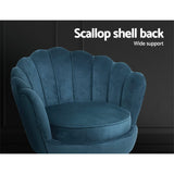 Clamshell Armchair Glamorous Velvet - Blue