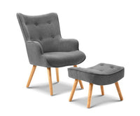 Armchair and Footrest- Light Grey / Mid Grey / Charcoal / Beige