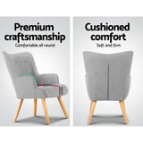 Armchair and Footrest- Light Grey / Mid Grey / Charcoal / Beige