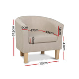 Fabric Tub Armchair - Beige