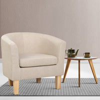 Fabric Tub Armchair - Beige