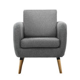 Tub Armchair With Footstool - Grey