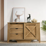 Sliding Barn Door Style Sideboard Buffet Table