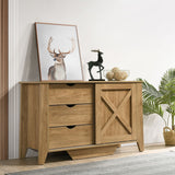 Sliding Barn Door Style Sideboard Buffet Table