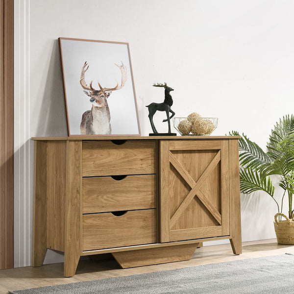 Sliding Barn Door Style Sideboard Buffet Table