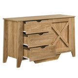 Sliding Barn Door Style Sideboard Buffet Table