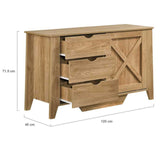 Sliding Barn Door Style Sideboard Buffet Table