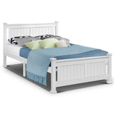 Double Size Wooden Bed Frame - White