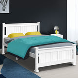 Double / Queen - White Wooden Bed Frame