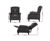 Suede Recliner Chair - Charcoal