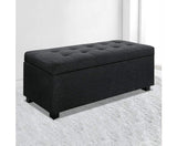 Large Fabric Storage Ottoman - Light Grey / Mid-Grey / Charcoal / Beige / Brown / Black