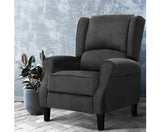 Suede Recliner Chair - Charcoal