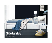 Double / Queen - White Wooden Bed Frame