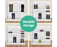 White or Wood Grain Shoe Cabinet with free delivery